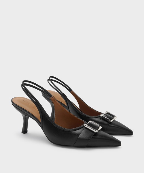 CHARLES & KEITH（チャールズ & キース）の「Anita アニータ バックル ポインテッドトゥスリングバックパンプス（パンプス・レディース・レッド/ブラック/ライトベージュ・25cm/24.5cm/23.5cm/23cm/22.5cm）」の5枚目の写真