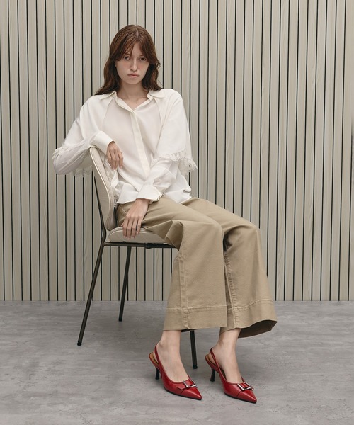 CHARLES & KEITH（チャールズ & キース）の「Anita アニータ バックル ポインテッドトゥスリングバックパンプス（パンプス・レディース・レッド/ブラック/ライトベージュ・25cm/24.5cm/23.5cm/23cm/22.5cm）」の6枚目の写真