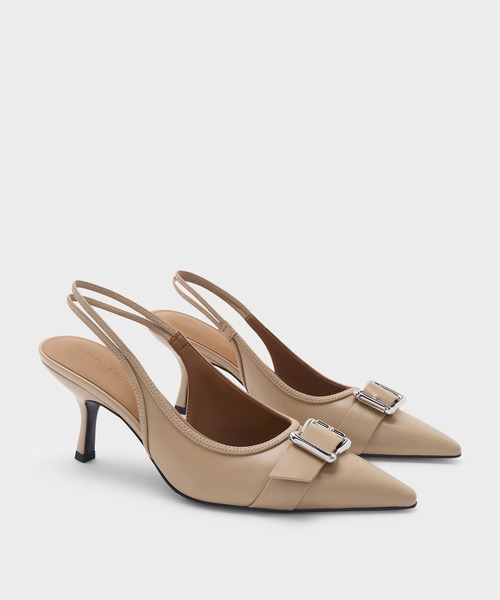 CHARLES & KEITH（チャールズ & キース）の「Anita アニータ バックル ポインテッドトゥスリングバックパンプス（パンプス・レディース・レッド/ブラック/ライトベージュ・25cm/24.5cm/23.5cm/23cm/22.5cm）」の9枚目の写真