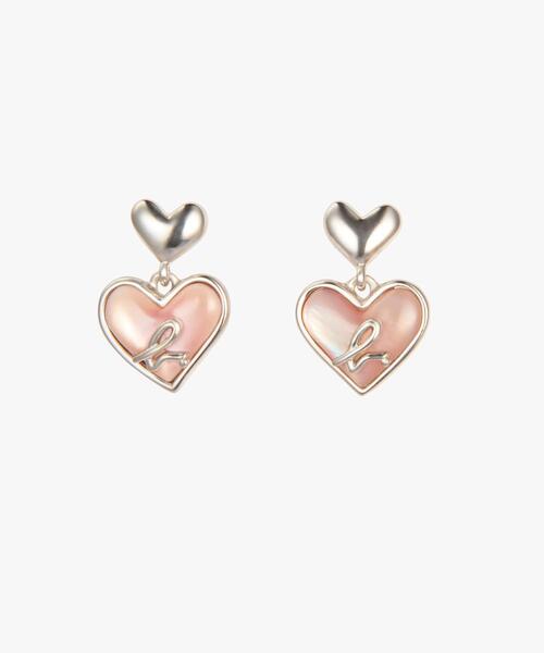 ”b.”ロゴ ハート パール ピアス ”About Love”