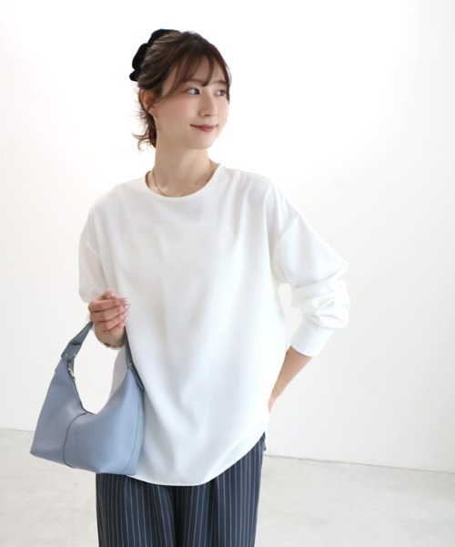 Pierrot(ピエロ)の「イージーケア ジョーゼットTブラウス(シャツ/ブラウス・レディース・チャコール/ベージュ系その他/ブルー/オフホワイト/ブラック/グリーン系その他・L/M/PL/PM/LL)」の16枚目の写真
