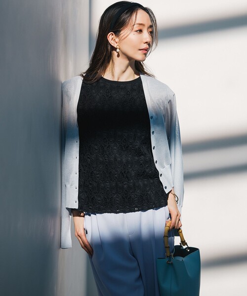 23区 S(ニジュウサンクチイサイサイズ)の「ストレッチジョーゼット ワイドパンツ(その他パンツ・レディース・ネイビー系/ベージュ系/ピンク系/スカイブルー系/ダークブラウン系/ブラック系・30/32/34)」の7枚目の写真