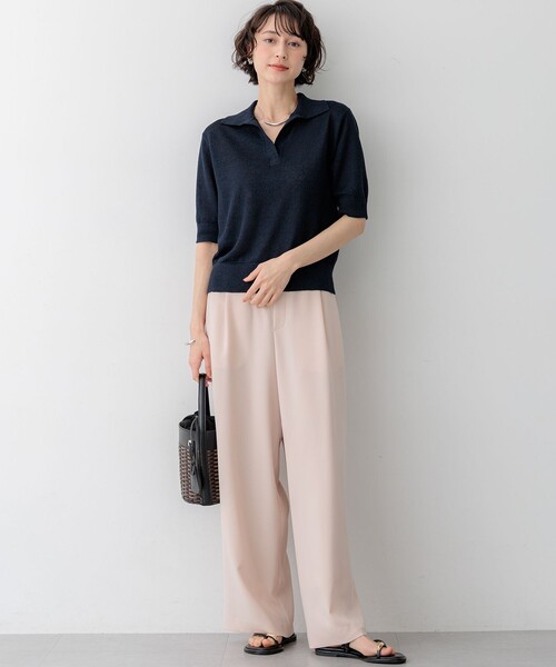 23区 S(ニジュウサンクチイサイサイズ)の「ストレッチジョーゼット ワイドパンツ(その他パンツ・レディース・ネイビー系/ベージュ系/ピンク系/スカイブルー系/ダークブラウン系/ブラック系・30/32/34)」の17枚目の写真