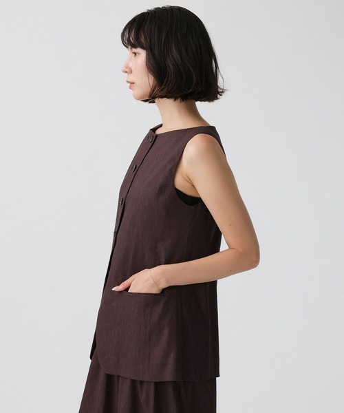 BABYLONE（バビロン）の「ソフトレーヨンジレ（ベスト・レディース・ブルー/ダークブラウン/ベージュ・フリー）」の17枚目の写真