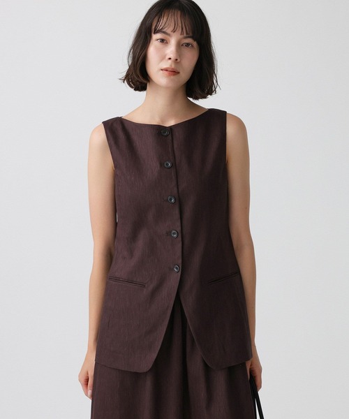 BABYLONE（バビロン）の「ソフトレーヨンジレ（ベスト・レディース・ブルー/ダークブラウン/ベージュ・フリー）」の15枚目の写真