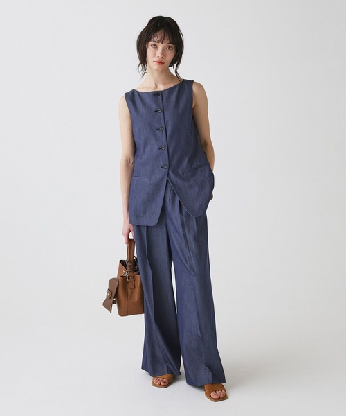 BABYLONE（バビロン）の「ソフトレーヨンジレ（ベスト・レディース・ブルー/ダークブラウン/ベージュ・フリー）」の8枚目の写真