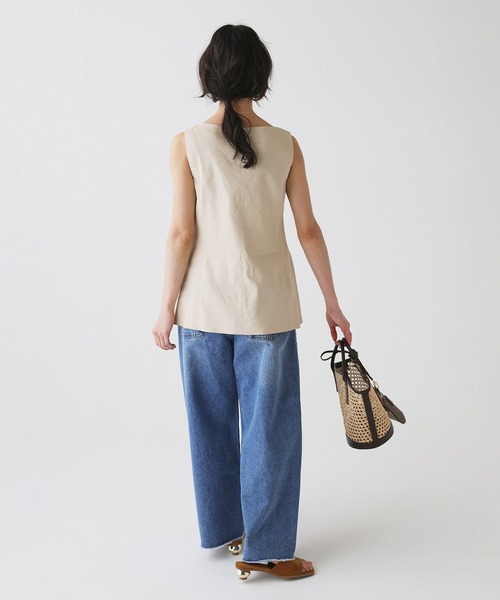 BABYLONE（バビロン）の「ソフトレーヨンジレ（ベスト・レディース・ブルー/ダークブラウン/ベージュ・フリー）」の14枚目の写真