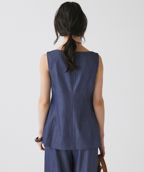 BABYLONE（バビロン）の「ソフトレーヨンジレ（ベスト・レディース・ブルー/ダークブラウン/ベージュ・フリー）」の6枚目の写真