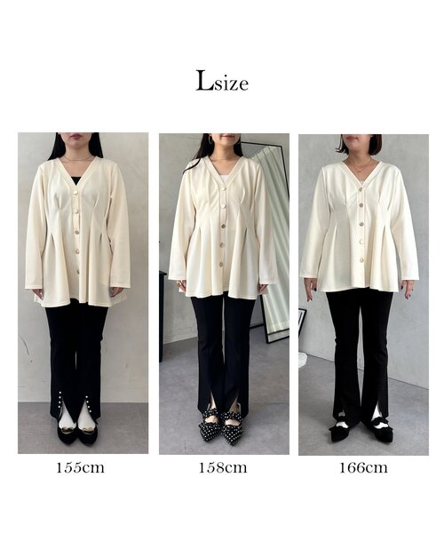 prose verse（プロズヴェール）の「ウエストタックカットカーディガン（カーディガン/ボレロ・レディース・ブラック/アイボリー・LARGE/MEDIUM）」の19枚目の写真