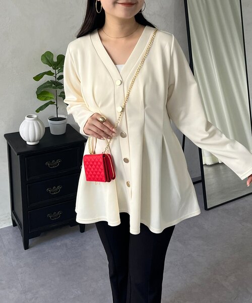 prose verse（プロズヴェール）の「ウエストタックカットカーディガン（カーディガン/ボレロ・レディース・ブラック/アイボリー・LARGE/MEDIUM）」の20枚目の写真