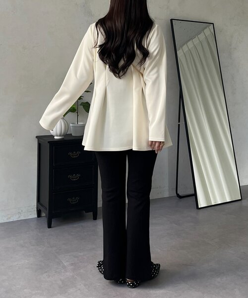 prose verse（プロズヴェール）の「ウエストタックカットカーディガン（カーディガン/ボレロ・レディース・ブラック/アイボリー・LARGE/MEDIUM）」の11枚目の写真