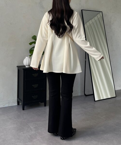 prose verse（プロズヴェール）の「ウエストタックカットカーディガン（カーディガン/ボレロ・レディース・ブラック/アイボリー・LARGE/MEDIUM）」の12枚目の写真