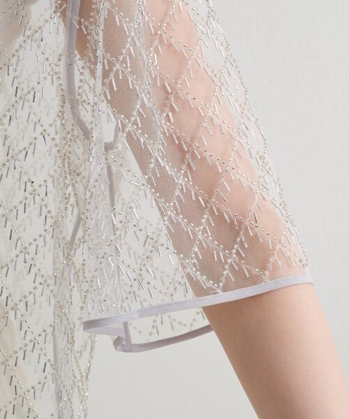 LOUNGEDRESS（ラウンジドレス）の「ビーズシアーハーフスリーブブラウス（シャツ/ブラウス・レディース・オフホワイト/ブラック・FREE）」の15枚目の写真