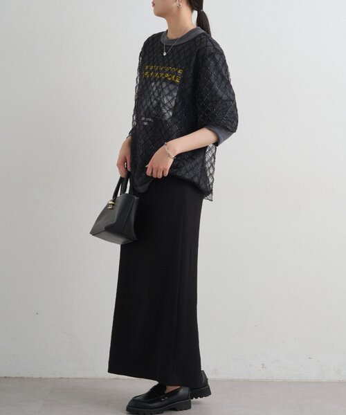 LOUNGEDRESS（ラウンジドレス）の「ビーズシアーハーフスリーブブラウス（シャツ/ブラウス・レディース・オフホワイト/ブラック・FREE）」の19枚目の写真