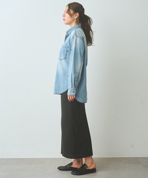 Whim Gazette（ウィムガゼット）の「Iラインスリットスカート（スカート・レディース・ネイビー/チャコールグレー・36/38）」の7枚目の写真