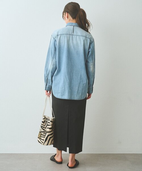 Whim Gazette（ウィムガゼット）の「Iラインスリットスカート（スカート・レディース・ネイビー/チャコールグレー・36/38）」の8枚目の写真