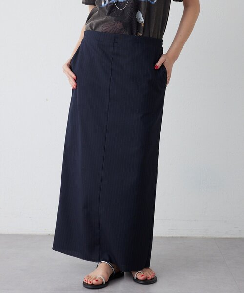 Whim Gazette（ウィムガゼット）の「Iラインスリットスカート（スカート・レディース・ネイビー/チャコールグレー・36/38）」の13枚目の写真