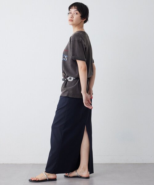 Whim Gazette（ウィムガゼット）の「Iラインスリットスカート（スカート・レディース・ネイビー/チャコールグレー・36/38）」の15枚目の写真