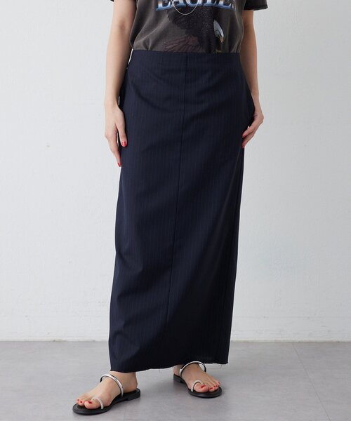 Whim Gazette（ウィムガゼット）の「Iラインスリットスカート（スカート・レディース・ネイビー/チャコールグレー・36/38）」の12枚目の写真