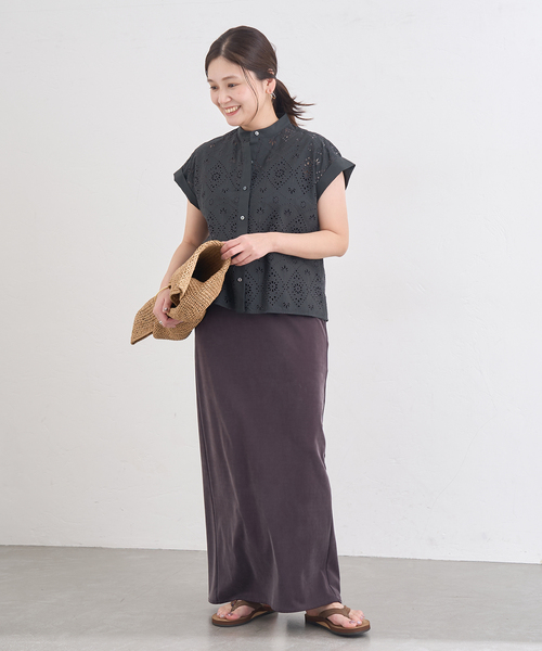 TICCA(ティッカ)の「別注【TICCA / ティッカ】 レースフレンチシャツ JSP(シャツ/ブラウス・レディース・カーキ/チャコールグレー/ホワイト・FREE)」の6枚目の写真