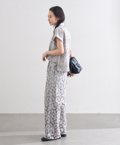 TICCA(ティッカ)の「別注【TICCA / ティッカ】 レースフレンチシャツ JSP(シャツ/ブラウス・レディース・カーキ/チャコールグレー/ホワイト・FREE)」の7枚目の写真