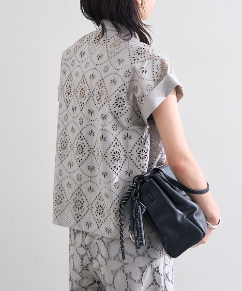 TICCA(ティッカ)の「別注【TICCA / ティッカ】 レースフレンチシャツ JSP(シャツ/ブラウス・レディース・カーキ/チャコールグレー/ホワイト・FREE)」の10枚目の写真