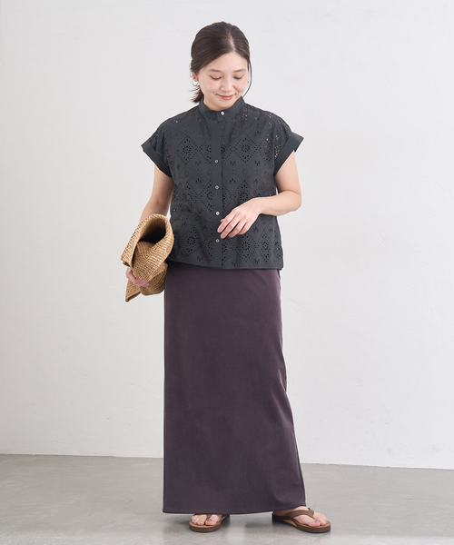 TICCA(ティッカ)の「別注【TICCA / ティッカ】 レースフレンチシャツ JSP(シャツ/ブラウス・レディース・カーキ/チャコールグレー/ホワイト・FREE)」の14枚目の写真