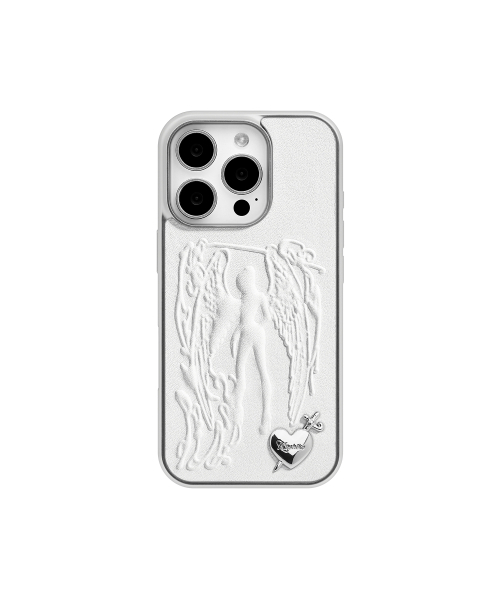 ANGEL ケース ホワイト ブラック Angel Heart Case White（スマホケース/カバー）｜KASHIKO（カシコ）の