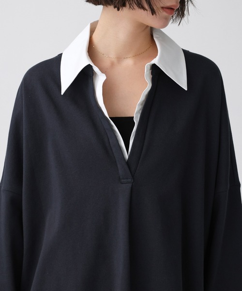 BABYLONE（バビロン）の「シャツドッキングカットソー（Tシャツ/カットソー・レディース・ライトベージュ/チャコール・フリー）」の18枚目の写真