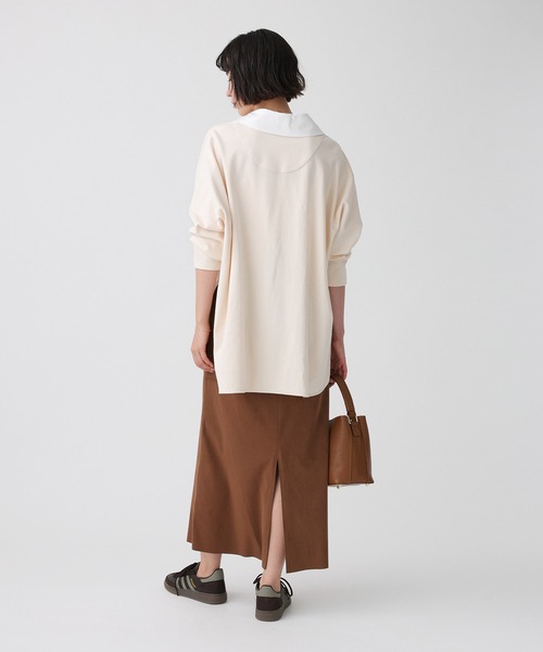 BABYLONE（バビロン）の「シャツドッキングカットソー（Tシャツ/カットソー・レディース・ライトベージュ/チャコール・フリー）」の10枚目の写真