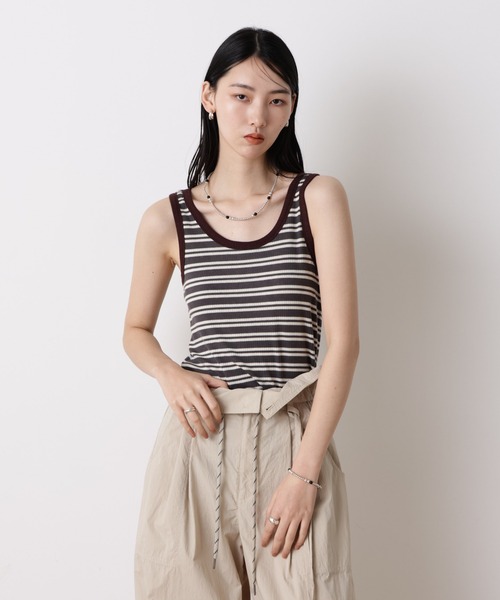 NANO universe（ナノユニバース）の「「STEVELOUR」リュクステレコタンクトップ（タンクトップ・レディース・グレー/ブラック・FREE）」の3枚目の写真