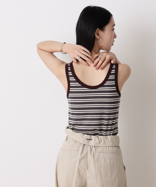NANO universe（ナノユニバース）の「「STEVELOUR」リュクステレコタンクトップ（タンクトップ・レディース・グレー/ブラック・FREE）」の5枚目の写真