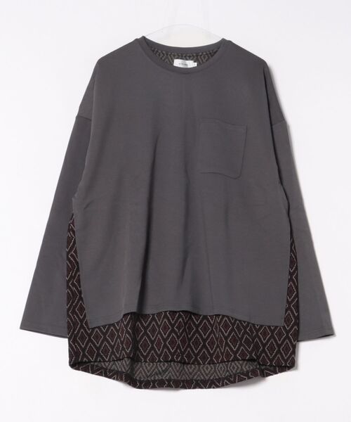 ATELANE(アテレーン)の「★ATELANE★ストレッチポンチ WJQDフェイクレイヤードL/T(Tシャツ/カットソー・メンズ・チャコールグレー・MEDIUM/LARGE)」の1枚目の写真