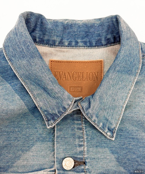 EDWIN（エドウィン）の「[ EDWIN × EVANGELION ] DENIM JACKET - A.T. FIELD -（デニムジャケット・メンズ・ライトインディゴブルー/ワンウォッシュ・S/M/L/XL）」の5枚目の写真