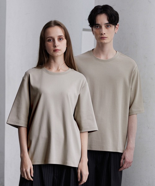CLEL(クレイル)の「【CLEL】Giza Cotton Basic Short Sleeve T-Shirt / ギザコットン ベーシック半袖Tシャツ(Tシャツ/カットソー・メンズ・チャコールグレー/ホワイト/グレイッシュベージュ/ブラック/グレー・L/M/S/XS)」の5枚目の写真