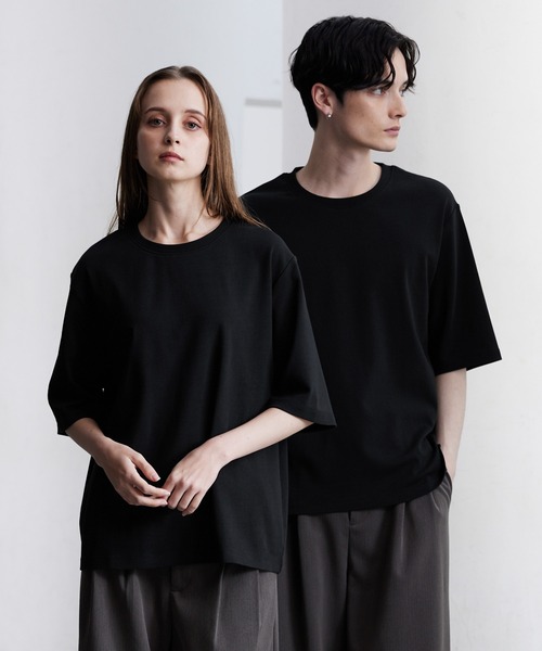 CLEL(クレイル)の「【CLEL】Giza Cotton Basic Short Sleeve T-Shirt / ギザコットン ベーシック半袖Tシャツ(Tシャツ/カットソー・メンズ・チャコールグレー/ホワイト/グレイッシュベージュ/ブラック/グレー・L/M/S/XS)」の7枚目の写真