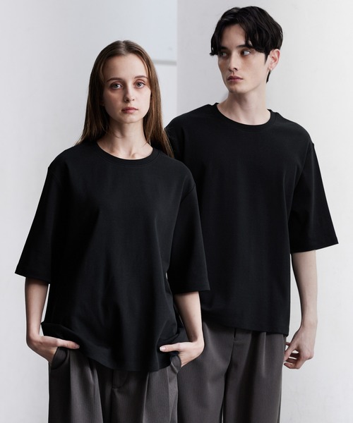 CLEL(クレイル)の「【CLEL】Giza Cotton Basic Short Sleeve T-Shirt / ギザコットン ベーシック半袖Tシャツ(Tシャツ/カットソー・メンズ・チャコールグレー/ホワイト/グレイッシュベージュ/ブラック/グレー・L/M/S/XS)」の8枚目の写真