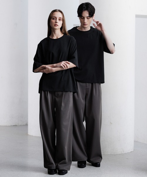 CLEL(クレイル)の「【CLEL】Giza Cotton Basic Short Sleeve T-Shirt / ギザコットン ベーシック半袖Tシャツ(Tシャツ/カットソー・メンズ・チャコールグレー/ホワイト/グレイッシュベージュ/ブラック/グレー・L/M/S/XS)」の10枚目の写真