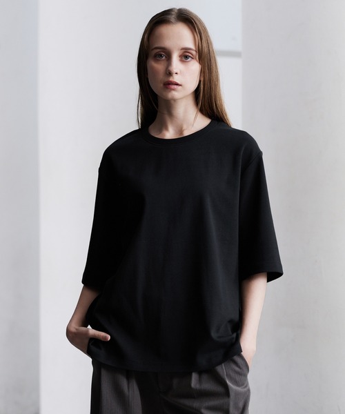 CLEL(クレイル)の「【CLEL】Giza Cotton Basic Short Sleeve T-Shirt / ギザコットン ベーシック半袖Tシャツ(Tシャツ/カットソー・メンズ・チャコールグレー/ホワイト/グレイッシュベージュ/ブラック/グレー・L/M/S/XS)」の12枚目の写真