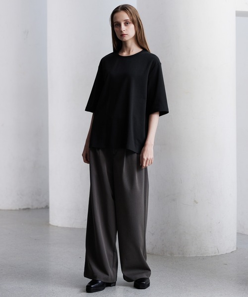 CLEL(クレイル)の「【CLEL】Giza Cotton Basic Short Sleeve T-Shirt / ギザコットン ベーシック半袖Tシャツ(Tシャツ/カットソー・メンズ・チャコールグレー/ホワイト/グレイッシュベージュ/ブラック/グレー・L/M/S/XS)」の13枚目の写真