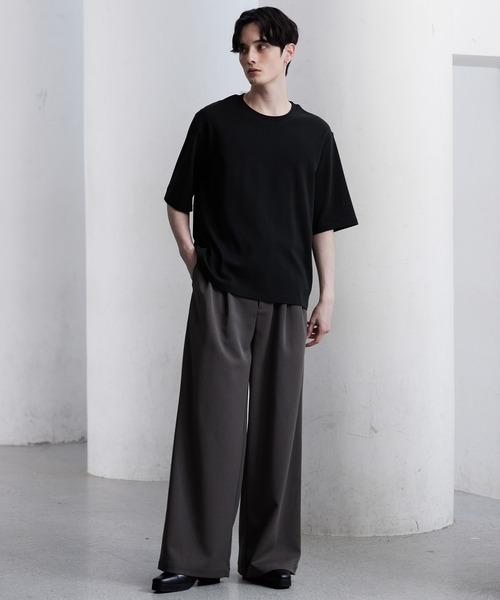 CLEL(クレイル)の「【CLEL】Giza Cotton Basic Short Sleeve T-Shirt / ギザコットン ベーシック半袖Tシャツ(Tシャツ/カットソー・メンズ・チャコールグレー/ホワイト/グレイッシュベージュ/ブラック/グレー・L/M/S/XS)」の18枚目の写真