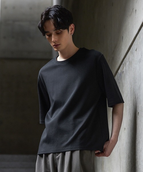 CLEL(クレイル)の「【CLEL】Giza Cotton Basic Short Sleeve T-Shirt / ギザコットン ベーシック半袖Tシャツ(Tシャツ/カットソー・メンズ・チャコールグレー/ホワイト/グレイッシュベージュ/ブラック/グレー・L/M/S/XS)」の20枚目の写真