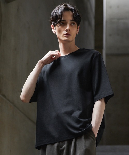 CLEL(クレイル)の「【CLEL】Giza Cotton Basic Short Sleeve T-Shirt / ギザコットン ベーシック半袖Tシャツ(Tシャツ/カットソー・メンズ・チャコールグレー/ホワイト/グレイッシュベージュ/ブラック/グレー・L/M/S/XS)」の22枚目の写真