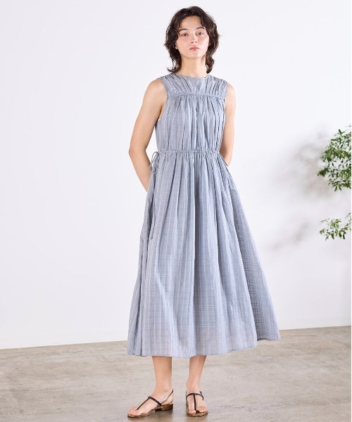sheer check 2way gathered dress（ワンピース）｜Marilyn Moon