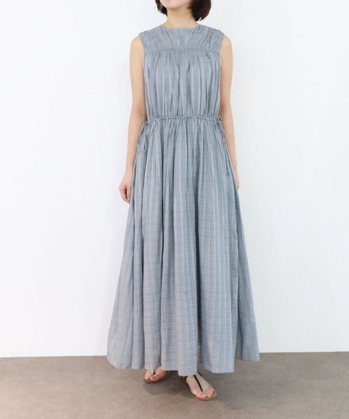 Marilyn Moon(マリリンムーン)の「sheer check 2way gathered dress(ワンピース・レディース・ネイビー/グレー/オフホワイト・FREE)」の14枚目の写真