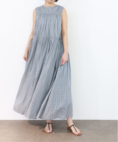 Marilyn Moon(マリリンムーン)の「sheer check 2way gathered dress(ワンピース・レディース・ネイビー/グレー/オフホワイト・FREE)」の13枚目の写真