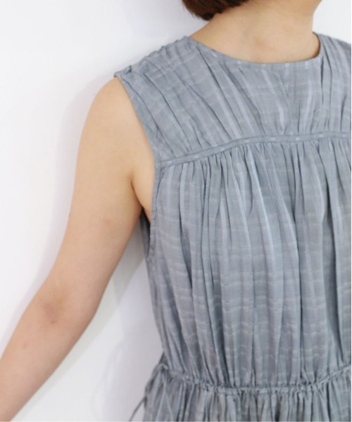 Marilyn Moon(マリリンムーン)の「sheer check 2way gathered dress(ワンピース・レディース・ネイビー/グレー/オフホワイト・FREE)」の16枚目の写真