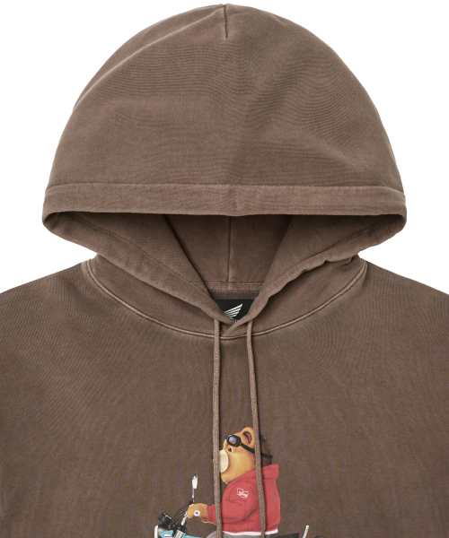 PHYPS MOTORCYCLE（フィップスモーターサイクル）の「Pigment Dax Bear Hoodie Brown（パーカー・レディース・その他・MEDIUM/LARGE/SMALL/X-LARGE）」の3枚目の写真