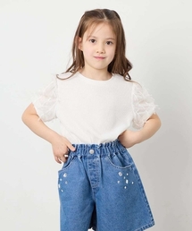 a.v.v | [120-160]袖リボンチュールテレコカットソー(Tシャツ/カットソー)
