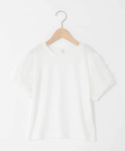 a.v.v（アーヴェヴェ）の「[120-160]袖リボンチュールテレコカットソー（Tシャツ/カットソー・キッズ・ホワイト/ブラック・160/150/120/130/140）」の10枚目の写真
